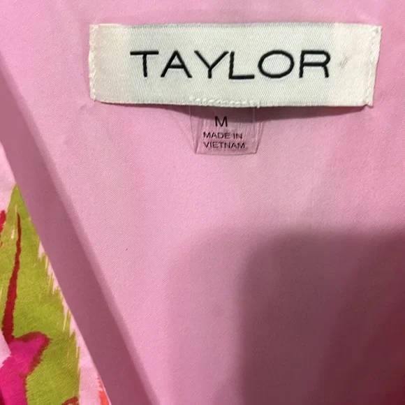 Taylor Vibrant Pink and Green Floral Dress - Picture 2 of 4